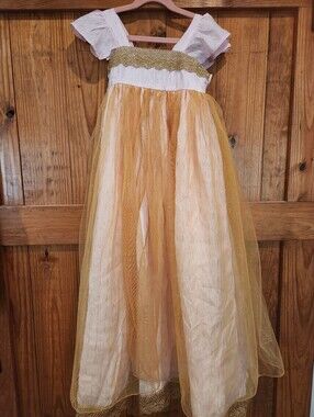 Well Dressed Wolf Girls White and Gold Tulle Dress